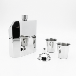 Stainless Steel Hip Flask (8oz) , Set of 4, SS18/10