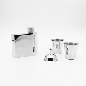 Stainless Steel Hip Flask (3oz) , Set of 4, SS18/10
